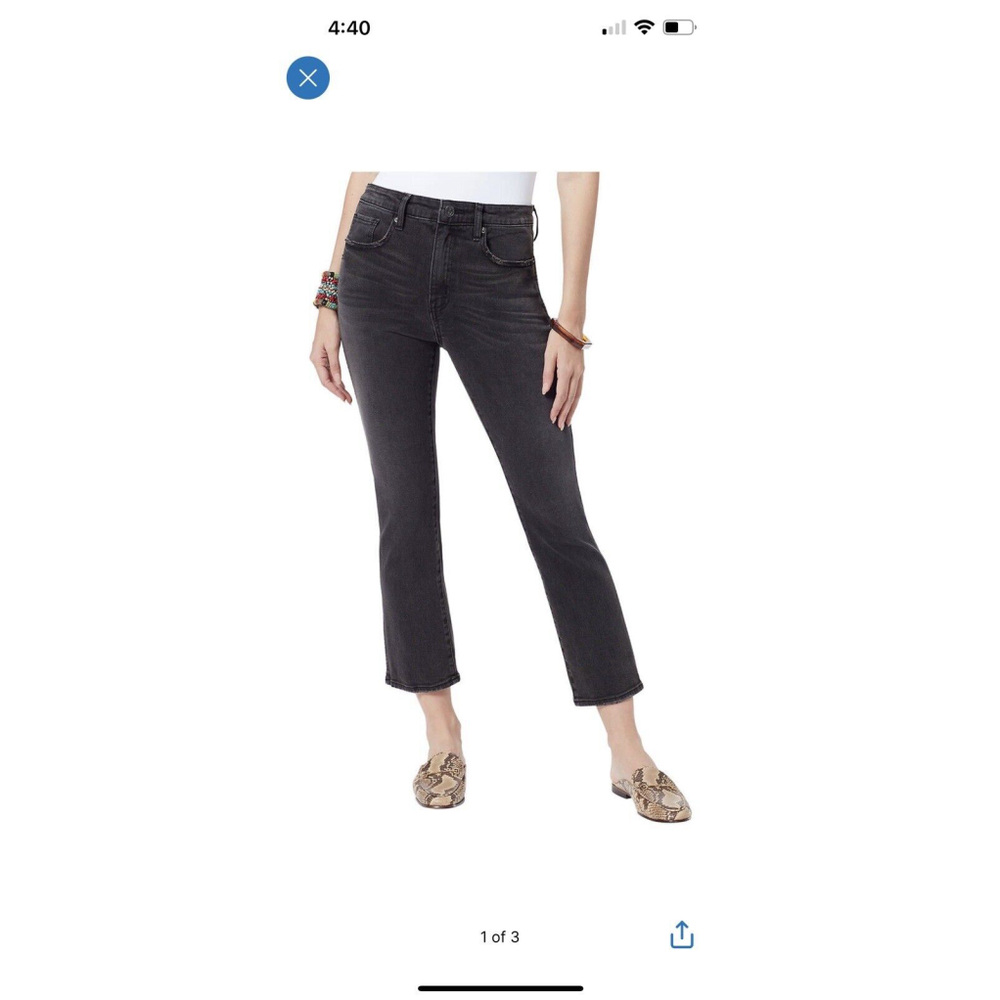 Sam Edelman Linnie Kick Flare Jeans In Black. Size 25